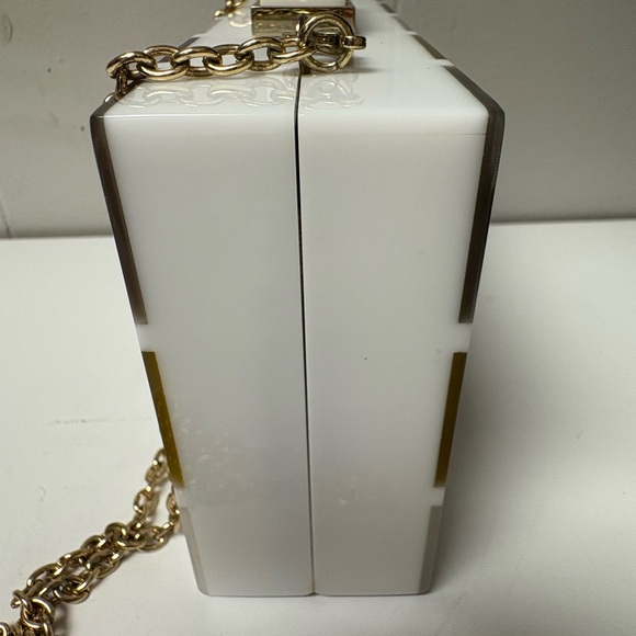 Sondra Roberts Box Purse Evening Bag Acrylic with Square Shell Pattern EUC - Picture 4 of 8